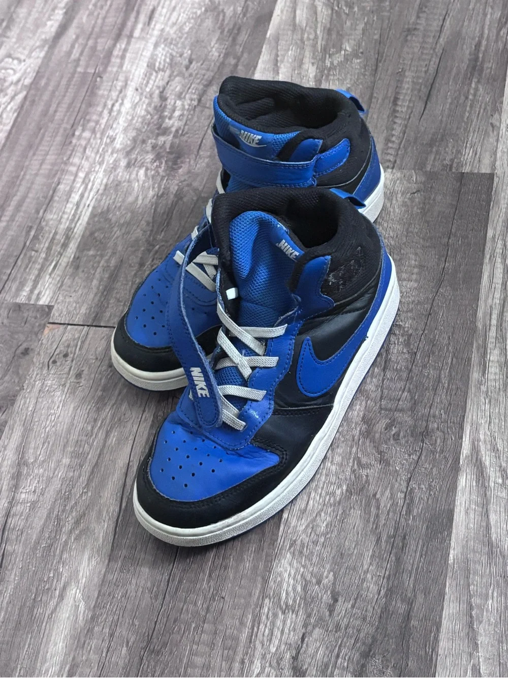 Nike Kids High-Top Sneakers in Blue and Black